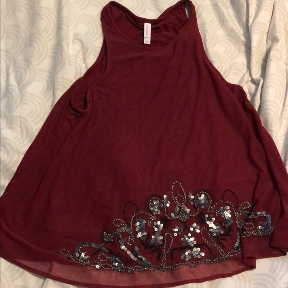 Tank top with beading